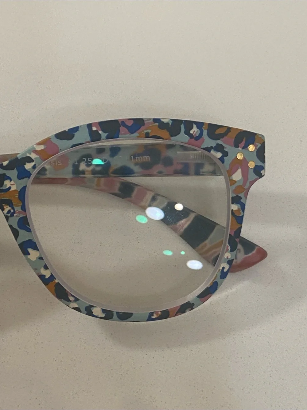 Peppers blue light glass +2.50 Blue Multi Leopard Print Eyewear Frames